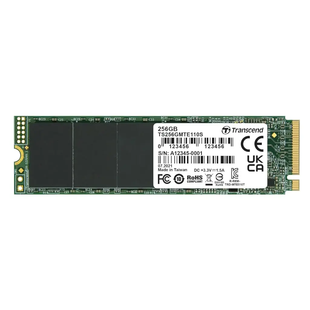 Transcend TS256GMTE110S 256GB, M.2 2280,PCIe Gen3x4, NVMe, 3D TLC, DRAM-less