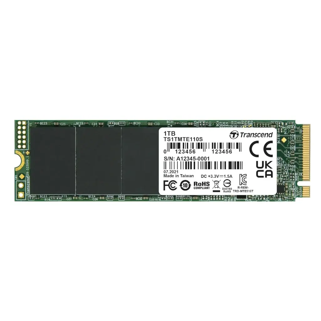 Transcend TS1TMTE110S 1TB, M.2 2280,PCIe Gen3x4, NVMe, 3D TLC, DRAM-less