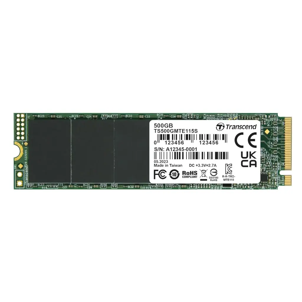 Transcend TS500GMTE115S 500GB, M.2 2280,PCIe Gen3x4, NVMe, TLC, DRAM-less