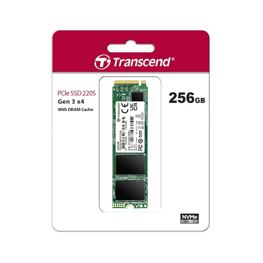 Transcend TS256GMTE220S 256GB, M.2 2280, PCIe Gen3x4, NVMe, 3D TLC, with Dram