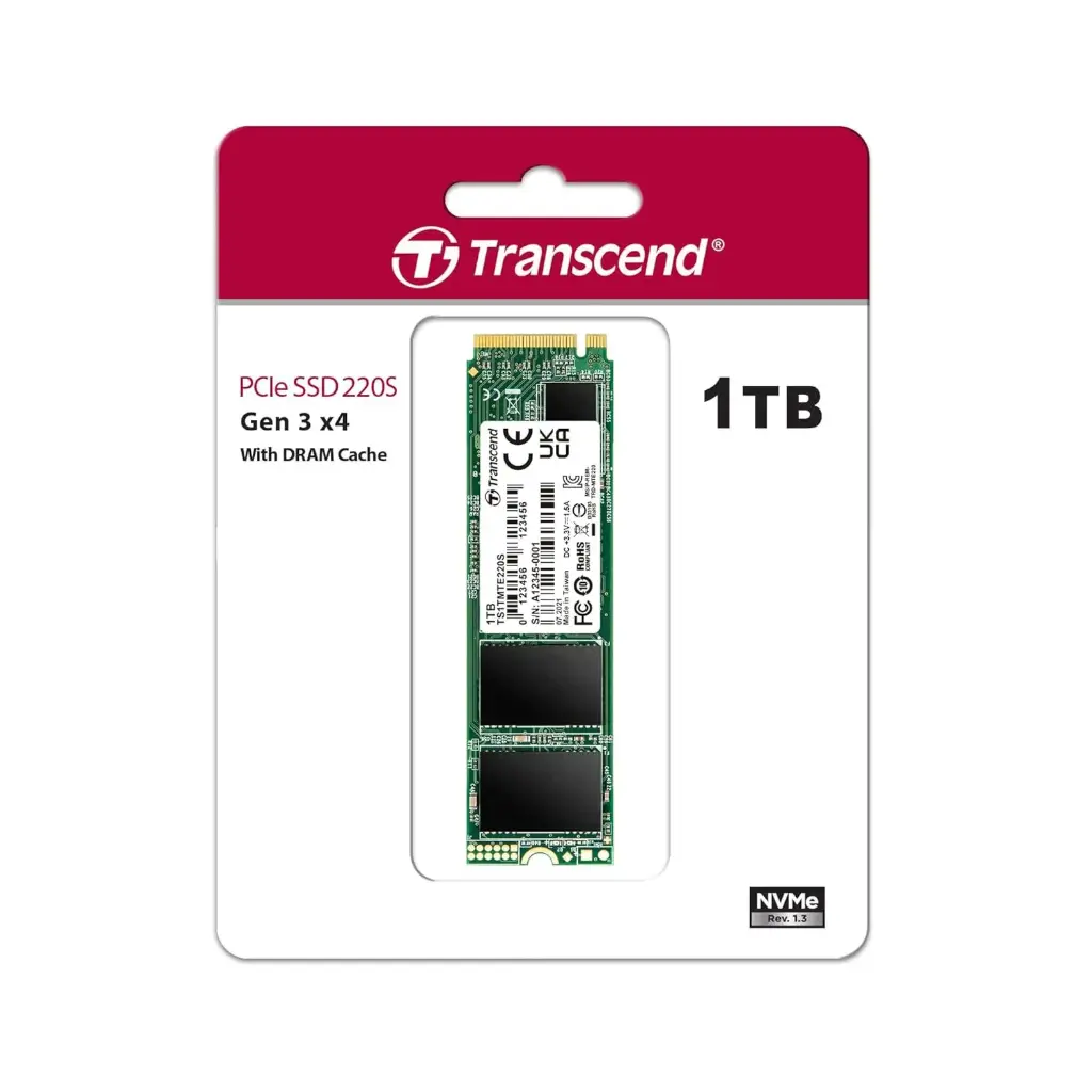 Transcend TS1TMTE220S 1TB, M.2 2280, PCIe Gen3x4, NVMe, 3D TLC, with Dram