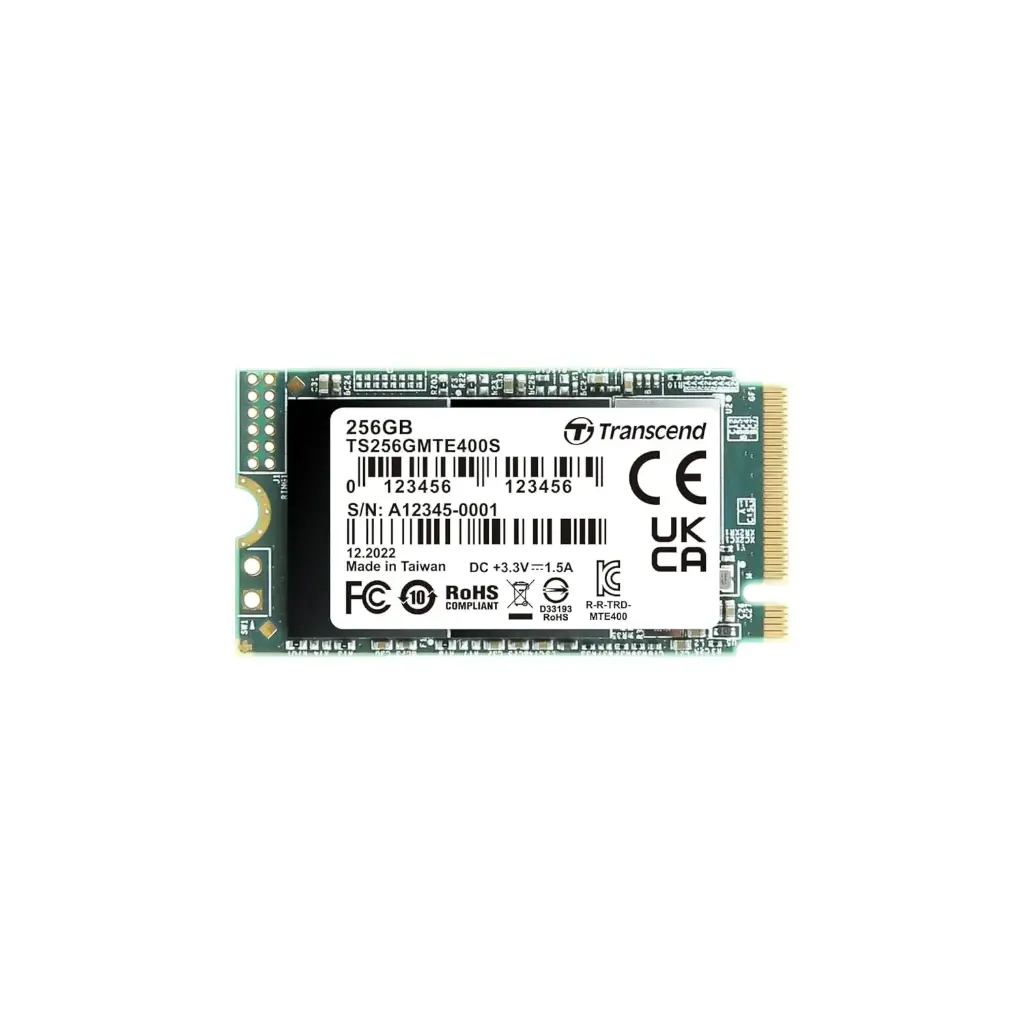 Transcend TS256GMTE400S 256GB, M.2 2242,PCIe Gen3x4, NVMe, 3D TLC, DRAM-less