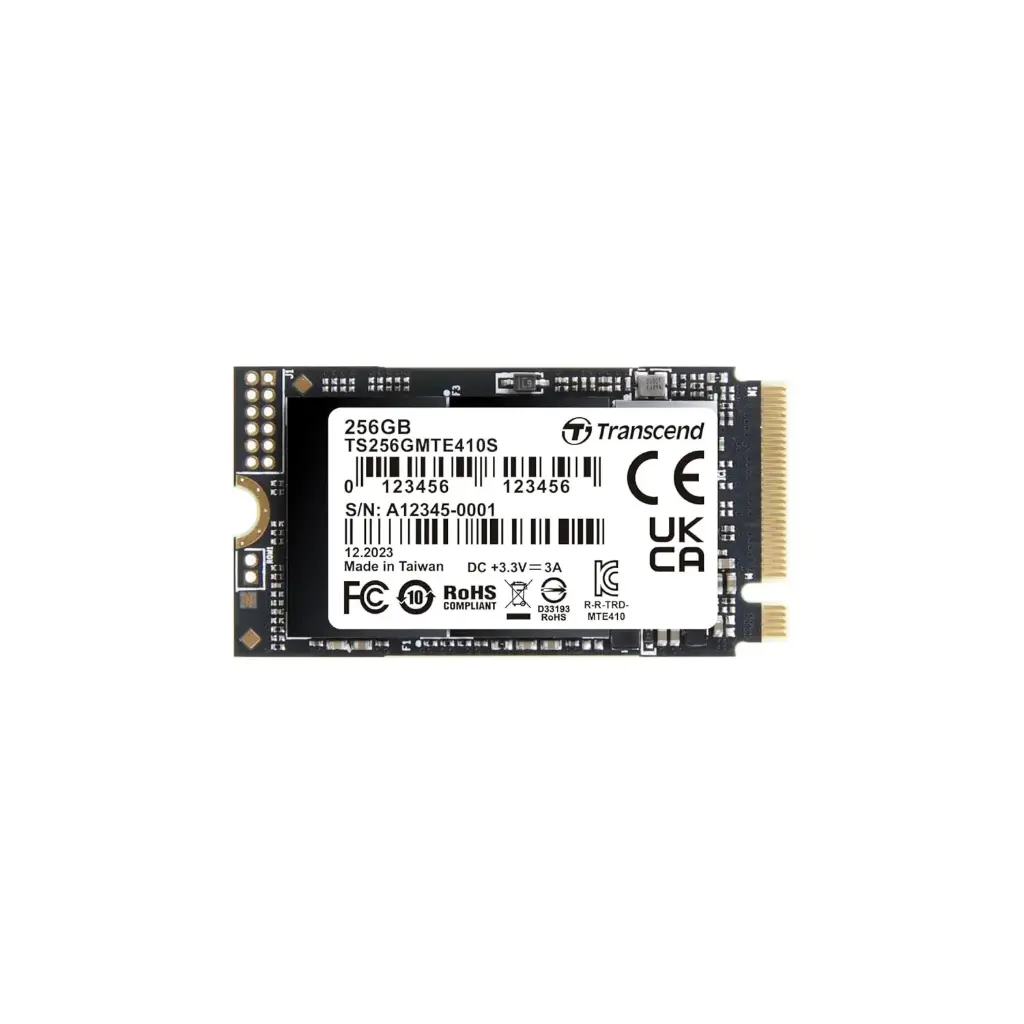 Transcend TS256GMTE410S 256GB, M.2 2242, PCIe Gen4x4, NVMe, 3D TLC, DRAM-less