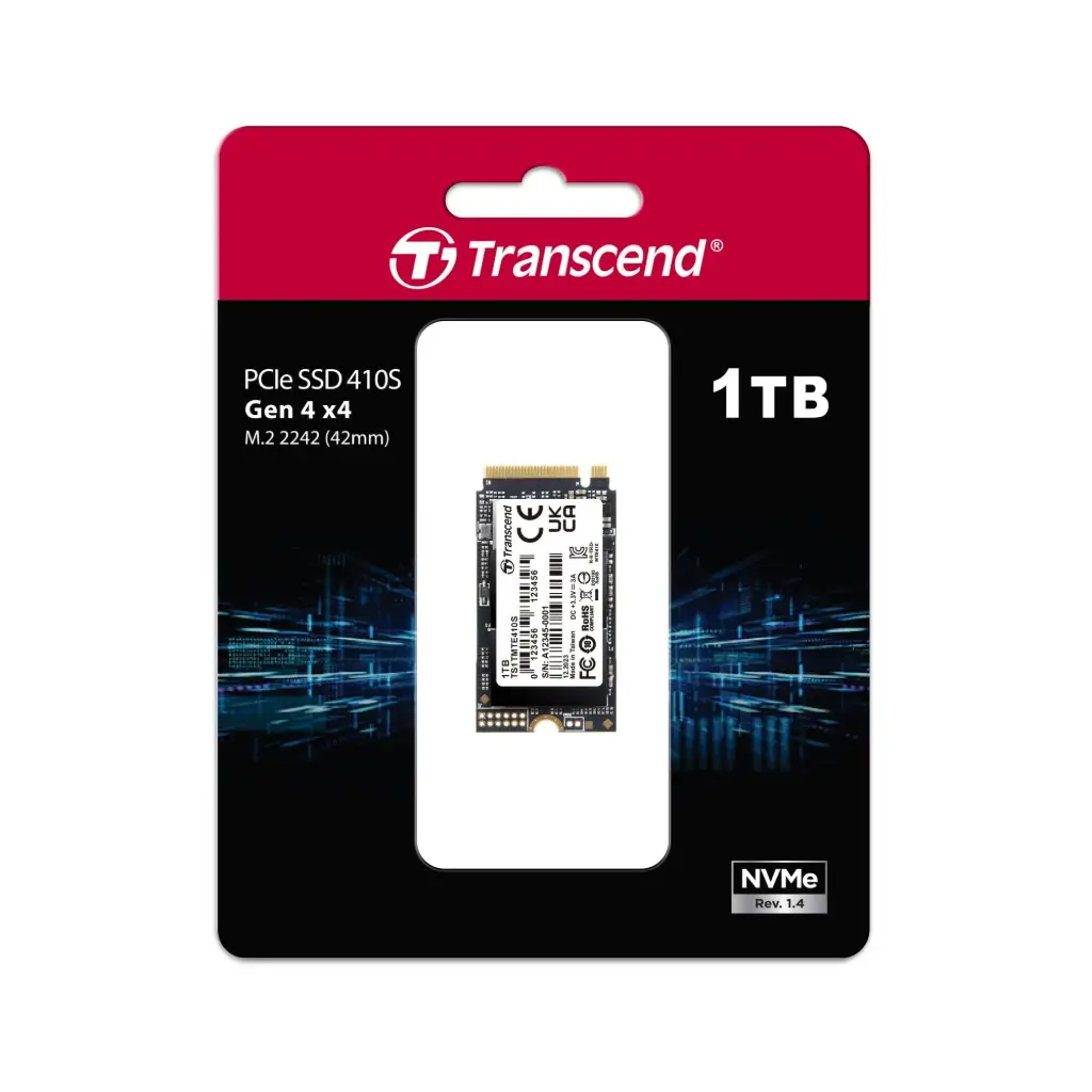 Transcend TS1TMTE410S 1TB, M.2 2242, PCIe Gen4x4, NVMe, 3D TLC, DRAM-less