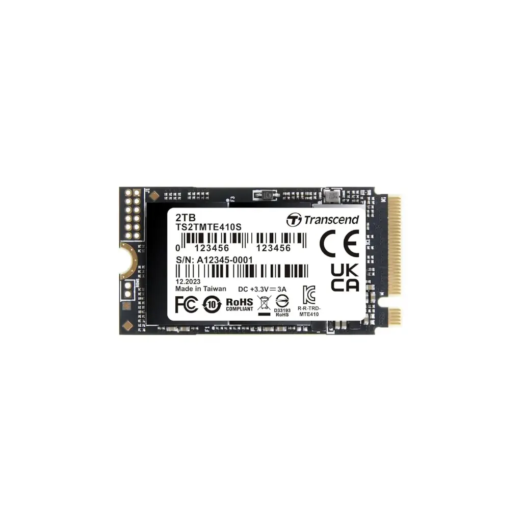 Transcend TS2TMTE410S 2TB, M.2 2242, PCIe Gen4x4, NVMe, 3D TLC, DRAM-less