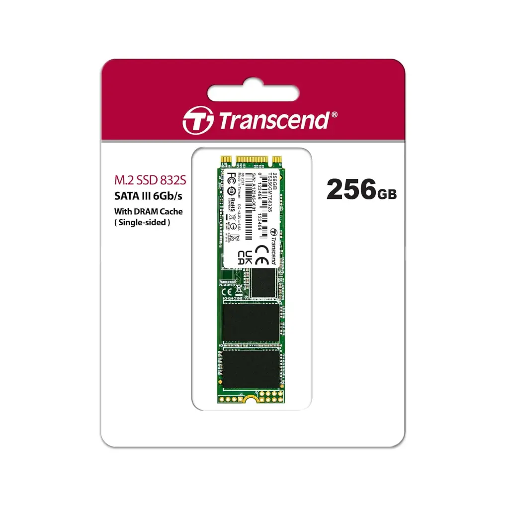 Transcend TS256GMTS832S 256GB, Single Side, M.2 2280 SSD, SATA B+M Key, TLC