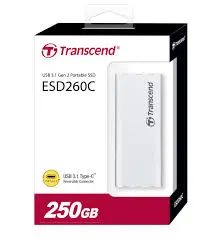 Transcend TS250GESD260C 250GB, Portable SSD, USB 10Gbps, USB Type A & Type C, Up to 520MB/s, 33g only