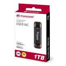 Transcend TS1TESD310C 1TB, Portable SSD, USB 10Gbps, USB Type A & C, Up to 1,050MB/s, cable-less