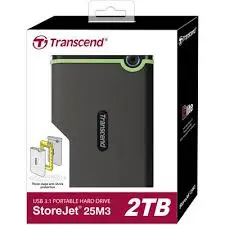 Transcend TS2TSJ25M3S 2TB, 2.5" External HDD, StoreJet M3, Iron Gray, Slim