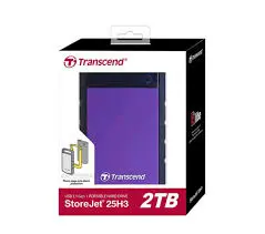 Transcend TS2TSJ25H3P 2TB, 2.5" External HDD, StoreJet H3, Purple, Anti-shock
