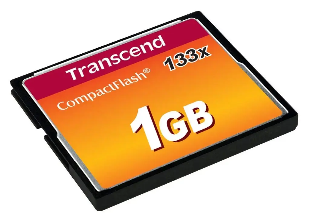Transcend TS1GCF133 1GB, CF Card, MLC, 133X