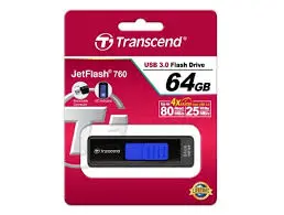 Transcend TS64GJF760 64GB, USB3.1, Pen Drive, Capless, Black