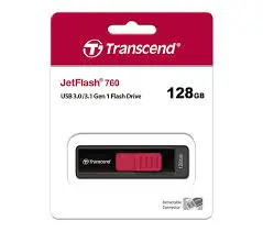 Transcend TS128GJF760 128GB, USB3.1, Pen Drive, Capless, Black