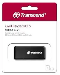 Transcend TS-RDF5K SD/microSD Card Reader, USB 3.1 Gen 1, Black