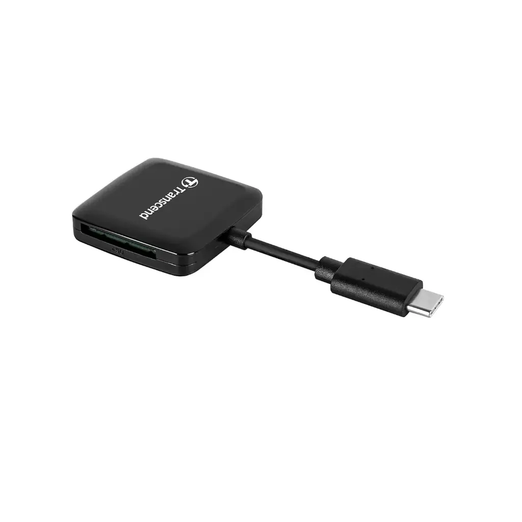 Transcend TS-RDC3 SD/microSD Card Reader, USB 3.2 Gen 1, Black, Type C