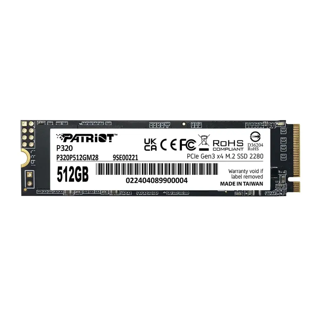 Patriot 512GB P320 PCIe Gen3 x4 (NVMe 1.3) M.2 2280 SSD P320P512GM28