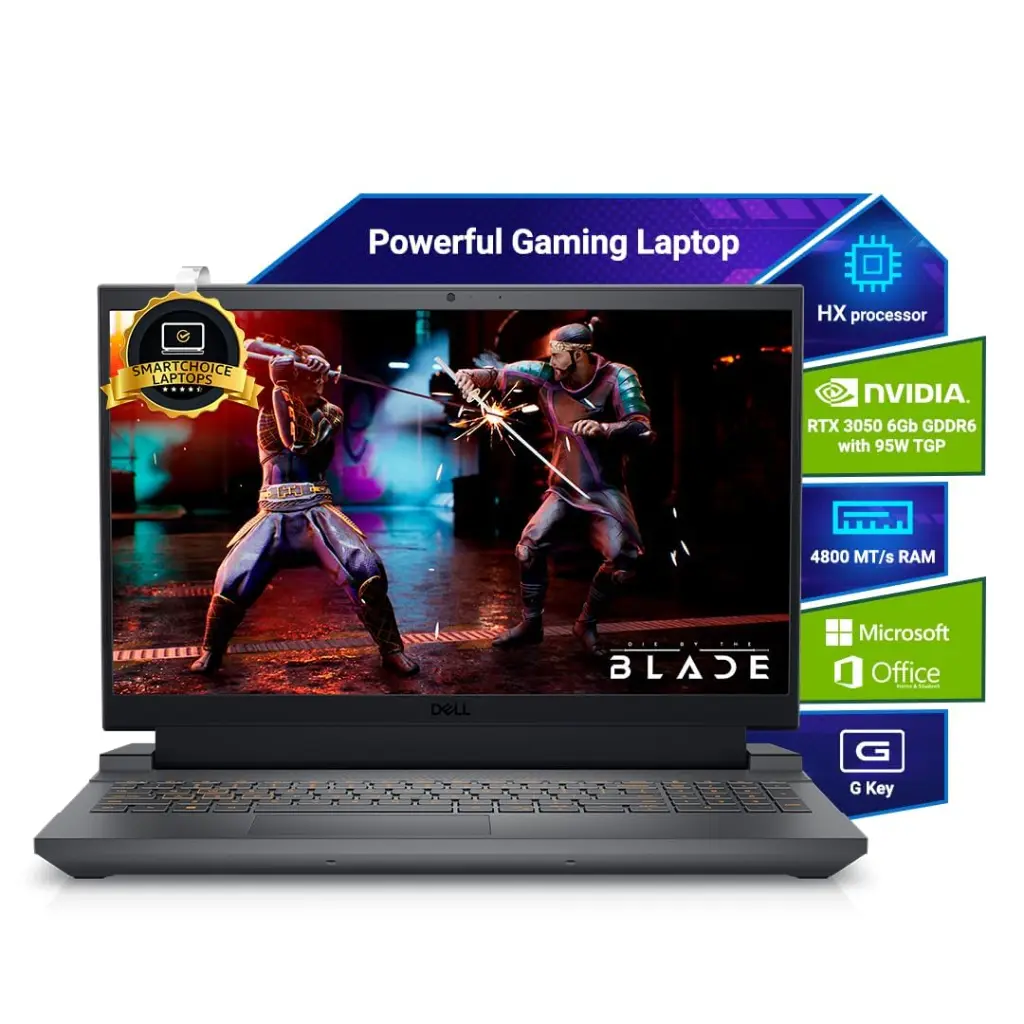 Dell G-series-15-5530-laptop - 15.6-inch FHD, Intel Core i5-13450HX, 16GB DDR5 RAM, 1TB SSD, NVIDIA GeForce RTX 3050, Orange Backlit Keyboard & G-Key, Windows 11 Home, Dark Shadow Gray, 2.65 Kg
