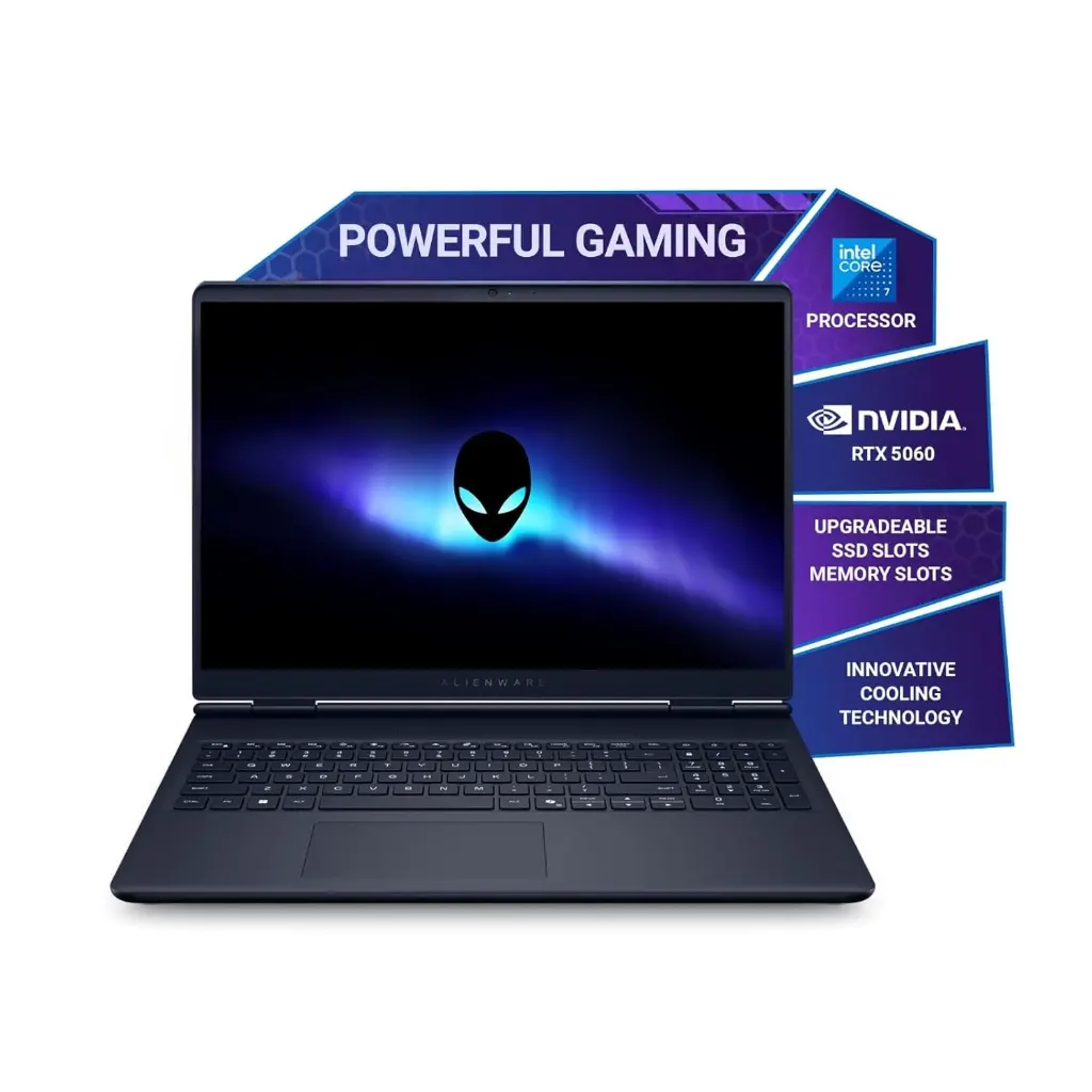 Alienware 16 Aurora Gaming Laptop, Intel Core 7 240H Processor, 16GB DDR5 5600MT/s, 1TB SSD, Nvidia RTX 5060 8GB GDDR7, 16.0" WQXGA 2560x1600 Display, Cryo Chamber Cooling, Interstellar Indigo,2.57 Kg