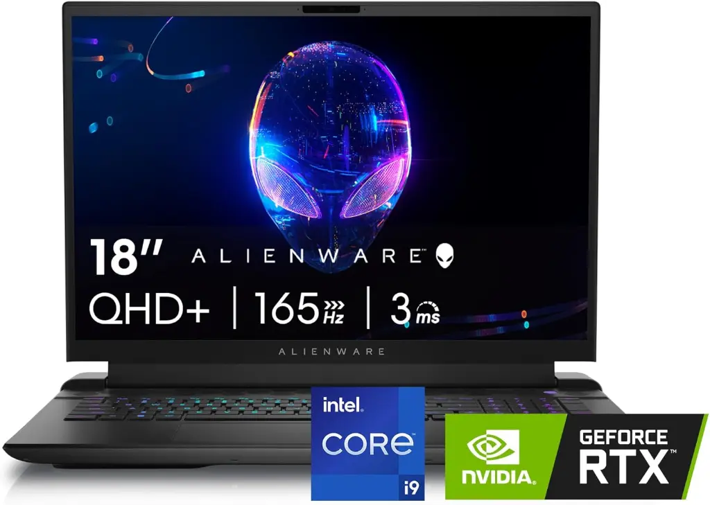 Dell Alienware M18 R2 Gaming Laptop-18 QHD+ 165Hz 3ms Display, Intel Core 14900HX, 32GB DDR5 RAM, 1TB SSD, NVIDIA GeForce RTX 4080 12 GB GDDR6, Win 11+MSO'21+McAfee 15 Month-Dark Metallic Moon/4.23Kg.