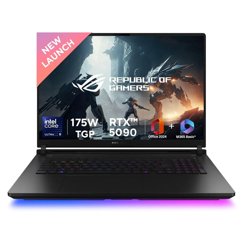 ASUS ROG Strix SCAR 18,Intel Core Ultra 9 275HX Gaming Laptop(NVIDIA RTX 5090-24GB/175W TGP/64GB/2TB/2.5K QHD+/18"/240Hz/Windows 11/M365 Basic(1Year)*/Office Home 2024/Off Black/3.30 Kg)G835LX-SA187WS
