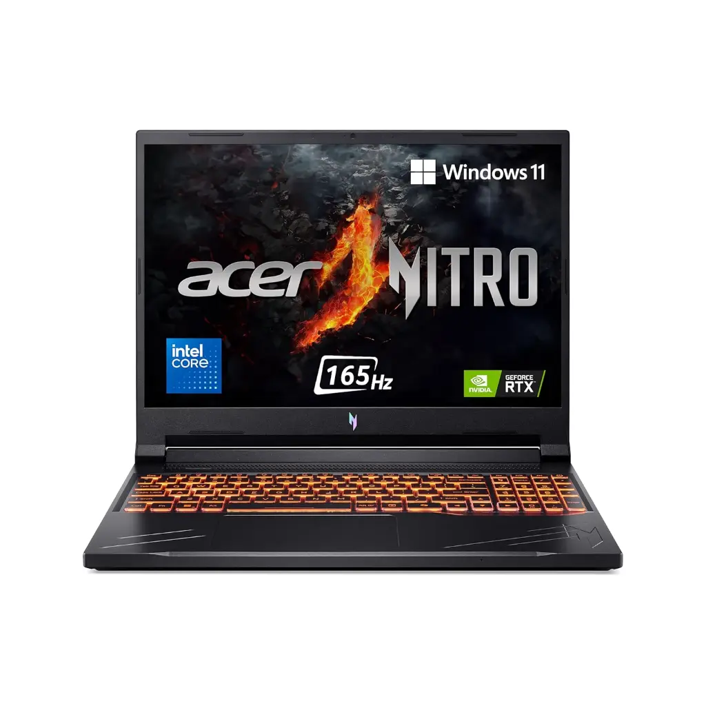 Acer Nitro V 16, Intel Core i5-14th Gen 14450HX Processor,RTX 4050-6 GB GDDR6,16GB/512 GB,WUXGA IPS, 16.0"/40.64cm, 165 Hz, Win 11 Home,Obsidian Black,2.5 kg, ANV16-71, Backlit kB, Gaming Laptop
