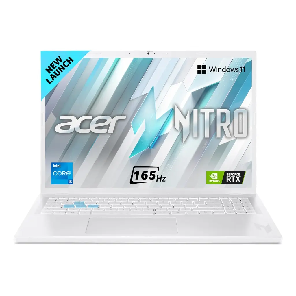 Acer Nitro Lite 16, Intel Core i5-13420H Processor,NVIDIA GeForce RTX 3050-6 GB GDDR6, 16GB/ 512 GB, 16.0"/40.64 cm, 165 Hz, Win 11 Home, White, 1.95 kg, NL16-71G, Backlit KB,Gaming Laptop
