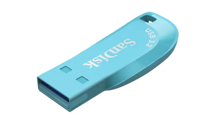 SanDisk Ultra Shift USB Flash Drive 64GB, USB 3.2 Gen 1, Bachelor Button Colour [SDCZ410-064G-I35BB]