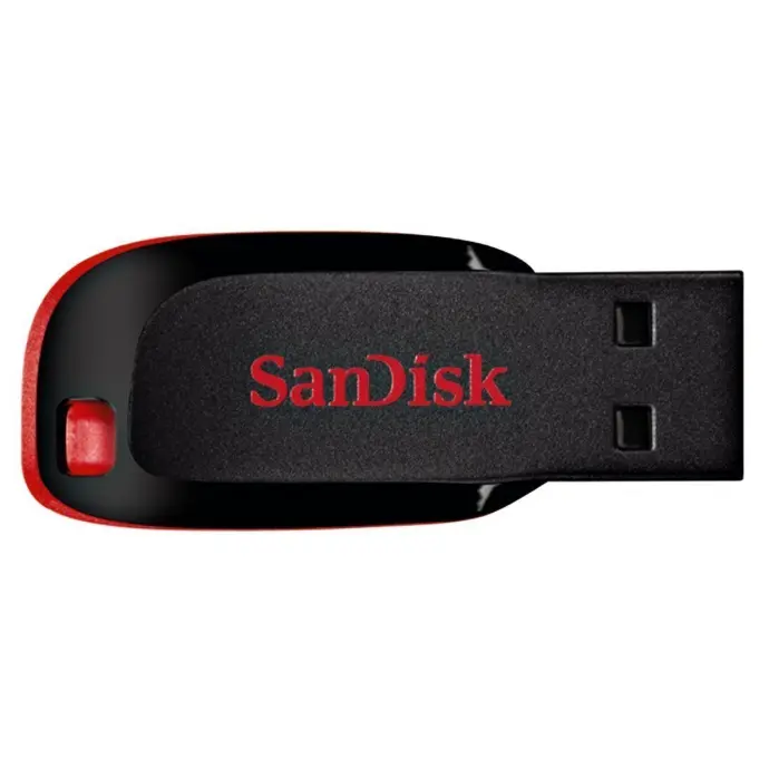SanDisk Cruzer Blade USB Flash Drive, CZ50 32GB, USB2.0, Black with red accent, compact design, 5Y [SDCZ50-032G-I35]