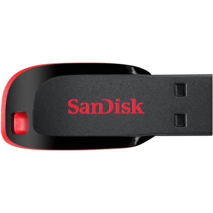 SanDisk Cruzer Blade USB Flash Drive, CZ50 64GB, USB2.0, Black with red accent, compact design, 5Y [SDCZ50-064G-I35]