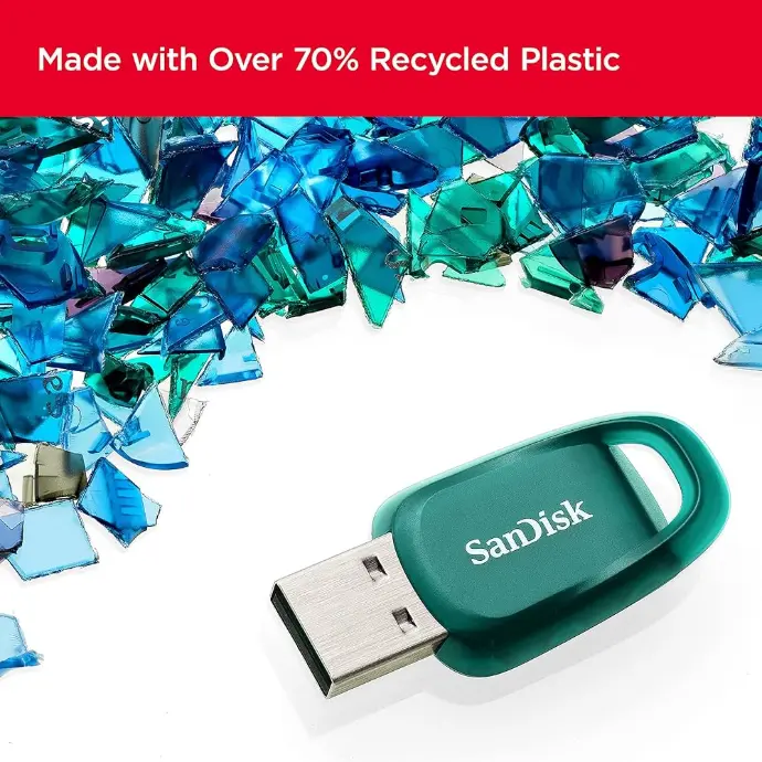 SanDisk Ultra Eco USB Flash Drive USB 3.2 Gen 1 128GB, Upto 100MB/s R, 5Y Warranty [SDCZ96-128G-I35]