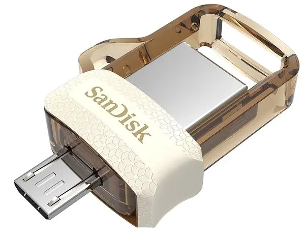 SanDisk Ultra Dual Drive m3.0, SDDD3 32GB, USB3.0, GOLD, USB3.0/micro-USB connector, OTG-enabled Android devices, 5Y [SDDD3-032G-I35GW]