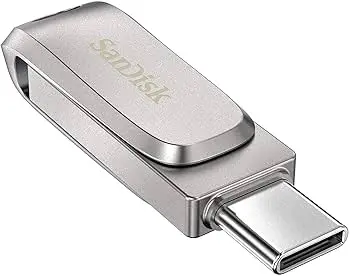 SanDisk Mobile Pen Drive Luxe 64GB , USBType A & USB C Connector, Up to 400MB/s R, Grey [SDDDC4-064G-I46YPD]