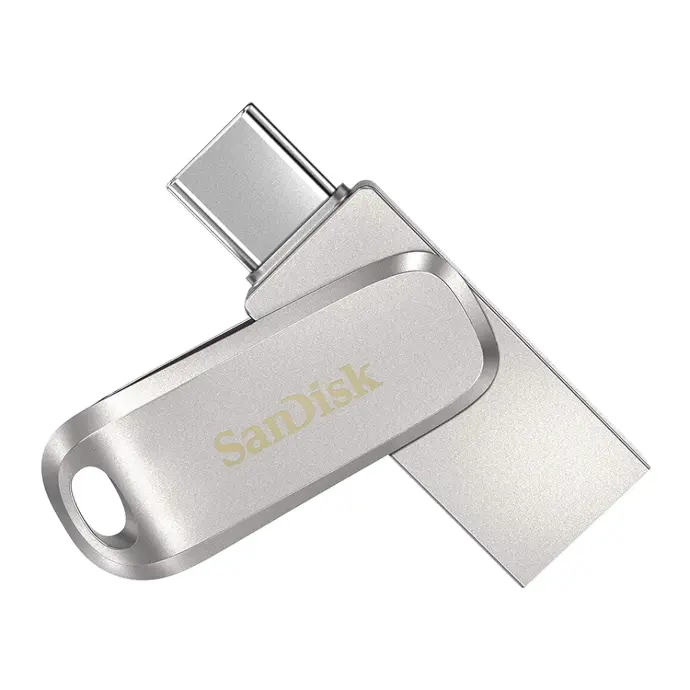 SanDisk Mobile Pen Drive Luxe 512GB , USBType A & USB C Connector, Up to 400MB/s R, Silver [SDDDC4-512G-I46PD]