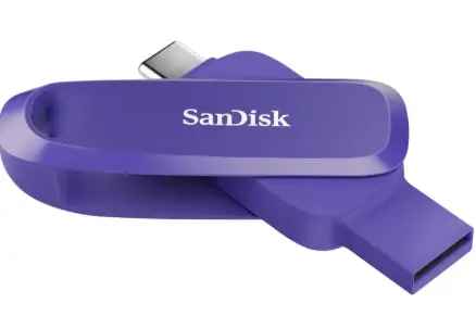 SanDisk Mobile Pen Drive USB C & USB A, 100MB/s, 64GB - Purple Opulence Color [SDDDC6-064G-I46PO]