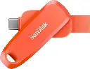SanDisk Mobile Pen Drive USB C & USB A, 100MB/s Nasturtium Orange Color [SDDDC6-256G-I46NO]