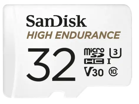 SanDisk High Endurance microSDHC™ Card, SQQNR 32G, UHS-I, C10, U3, V30, 100MB/s R, 40MB/s W, SD adaptor, 2Y [SDSQQNR-032G-GN6IA]