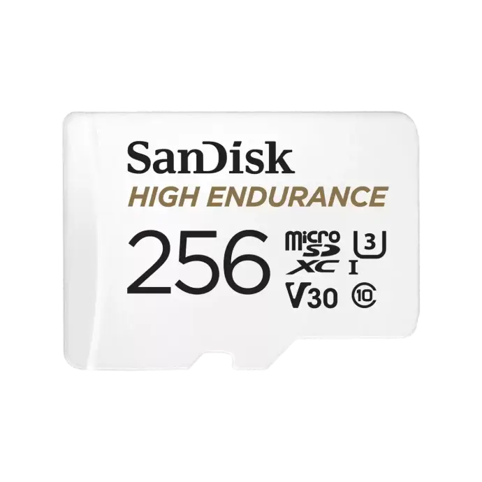SanDisk High Endurance microSDXC™ Card, SQQNR 256G, UHS-I, C10, U3, V30, 100MB/s R, 40MB/s W, SD adaptor, 2Y [SDSQQNR-256G-GN6IA]