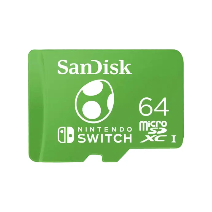 SanDisk Nintendo MicroSDXC UHS-I card for Nintendo Switch, Yoshi Edition- 64GB, Up to 100MB/s read; up to 90MB/s write [SDSQXAO-064G-GN6ZN]