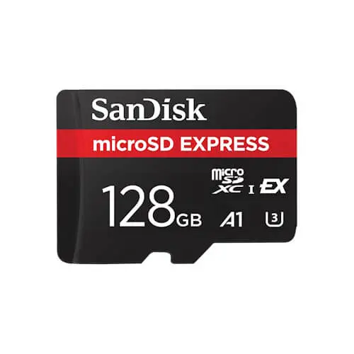 SanDisk Express microSD Card 128GB, Up to 880MB/s Read, Up to 480MB/s Write, 100MB/s Sustained Write, U3, C10 [SDSQXFN-128G-GN4NN]