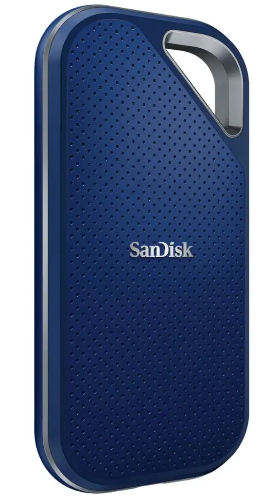 SanDisk Extreme Pro Portable SSD, 2TB, Royal Blue,  Up to 2000MB/s Read & Write, IP65, 3 Meter Drop Protection, HW Encryption, 5 Year Warranty [SDSSDE81-2T00-RR25]