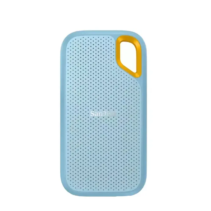 SanDisk Extreme Portable SSD 2TB, Sky Blue, 1050MB/s R, 1000MB/s W, IP65, Hardware Encryption, Passwprd Protection, 5 Y Warranty, 3 Meter Drop Resistance [SDSSDE61-2T00-I25B/G25B]