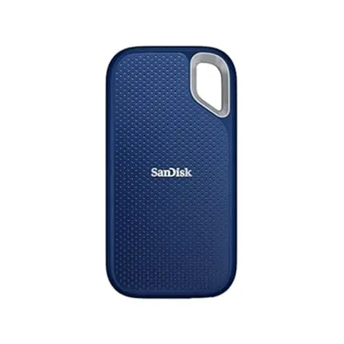 SanDisk Extreme Portable SSD, 4TB, Royal Blue, Upto 1050MB/s R & 1000MB/s W, IP65, 3Meter Drop Resistance, HW Protection, 5 Y Warranty [SDSSDE61-4T00-I25R]