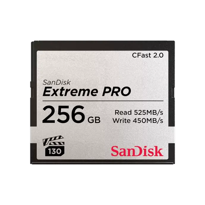 SanDisk Extreme Pro CFast 2.0, CFSP 256GB, VPG130, 525MB/s R, 450MB/s W, 4x6, Lifetime Limited [SDCFSP-256G-G46D]