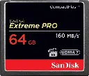 SanDisk Extreme Pro CF, CFXPS 64GB, VPG65, UDMA 7, 160MB/s R, 150MB/s W, 4x6, Lifetime Limited [SDCFXPS-064G-X46]