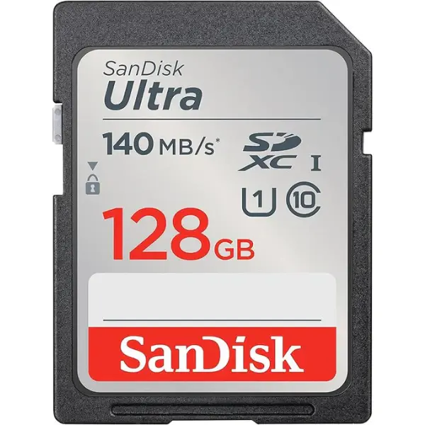 SanDisk Ultra UHS I 128GB SD Card 140MB/s for DSLR and Mirrorless Cameras, 10Y Warranty [SDSDUNB-128G-GN6IN]