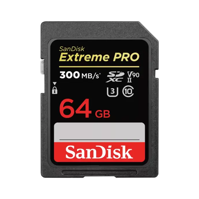 SanDisk Extreme PRO 64GB SDXC Memory Card up to 300MB/s, UHS-II, Class 10, U3, V90 [SDSDXDK-064G-GN4IN]