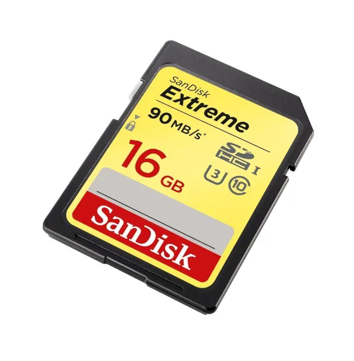 SanDisk Extreme SDHC, SDXNE 16GB, U3, C10, UHS-I, 90MB/s R, 40MB/s W, 4x6, Lifetime Limited [SDSDXNE-016G-GNCIN]