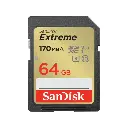 SanDisk Extreme SD UHS I 64GB Card for 4K Video for DSLR and Mirrorless Cameras 170MB/s Read & 80MB/s Write, Lifetime Warranty [SDSDXV2-064G-GNCIN]