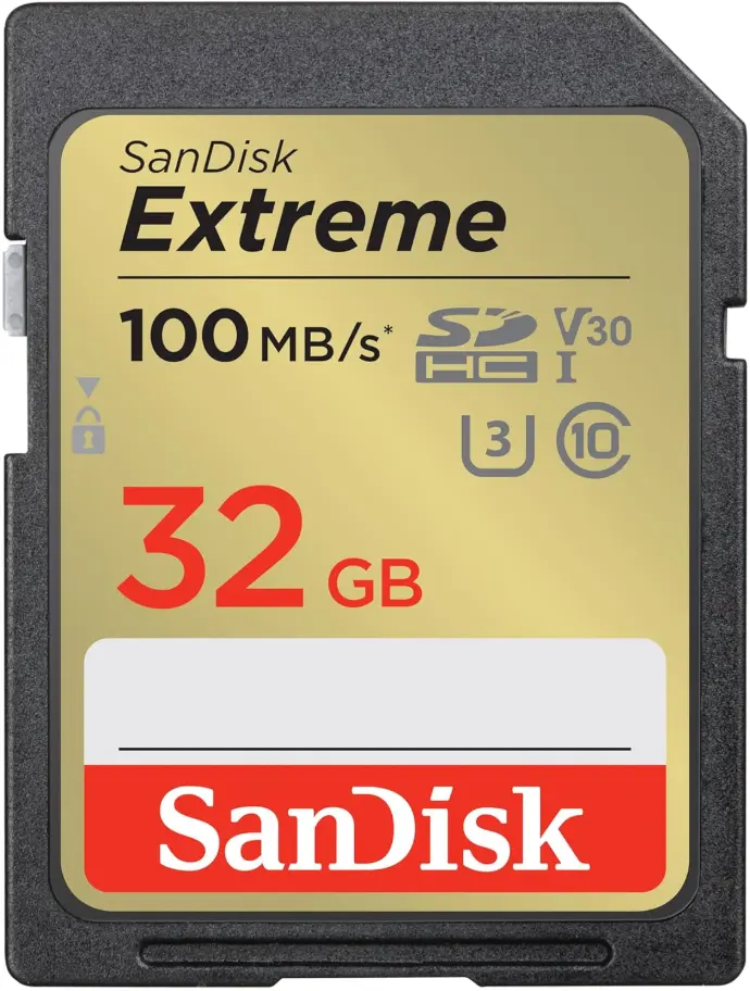 SanDisk Extreme SD UHS I 32GB Card for 4K Video for DSLR and Mirrorless Cameras 100MB/s Read & 60MB/s Write, Lifetime Warranty [SDSDXVT-032G-GNCIN]