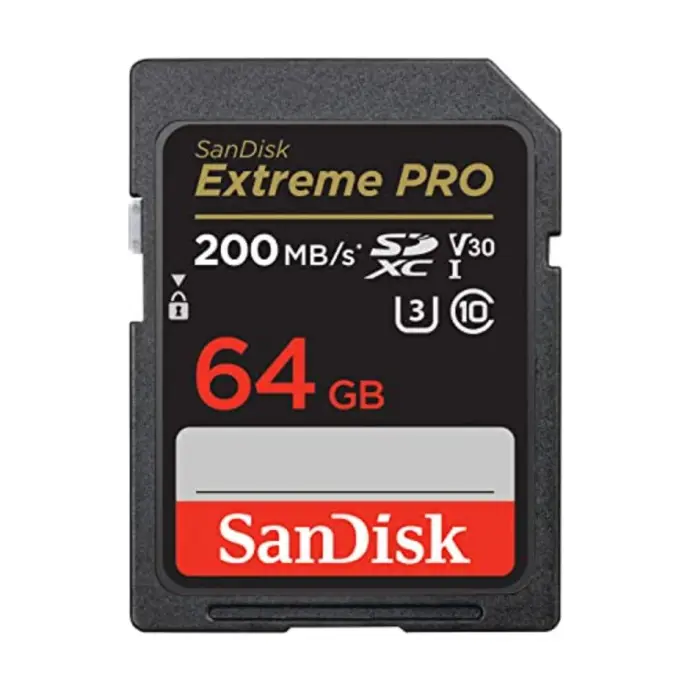 SanDisk Extreme Pro SD UHS I 64GB Card for 4K Video for DSLR and Mirrorless Cameras 200MB/s Read & 90MB/s Write, Lifetime Warranty [SDSDXXU-064G-GN4IN]